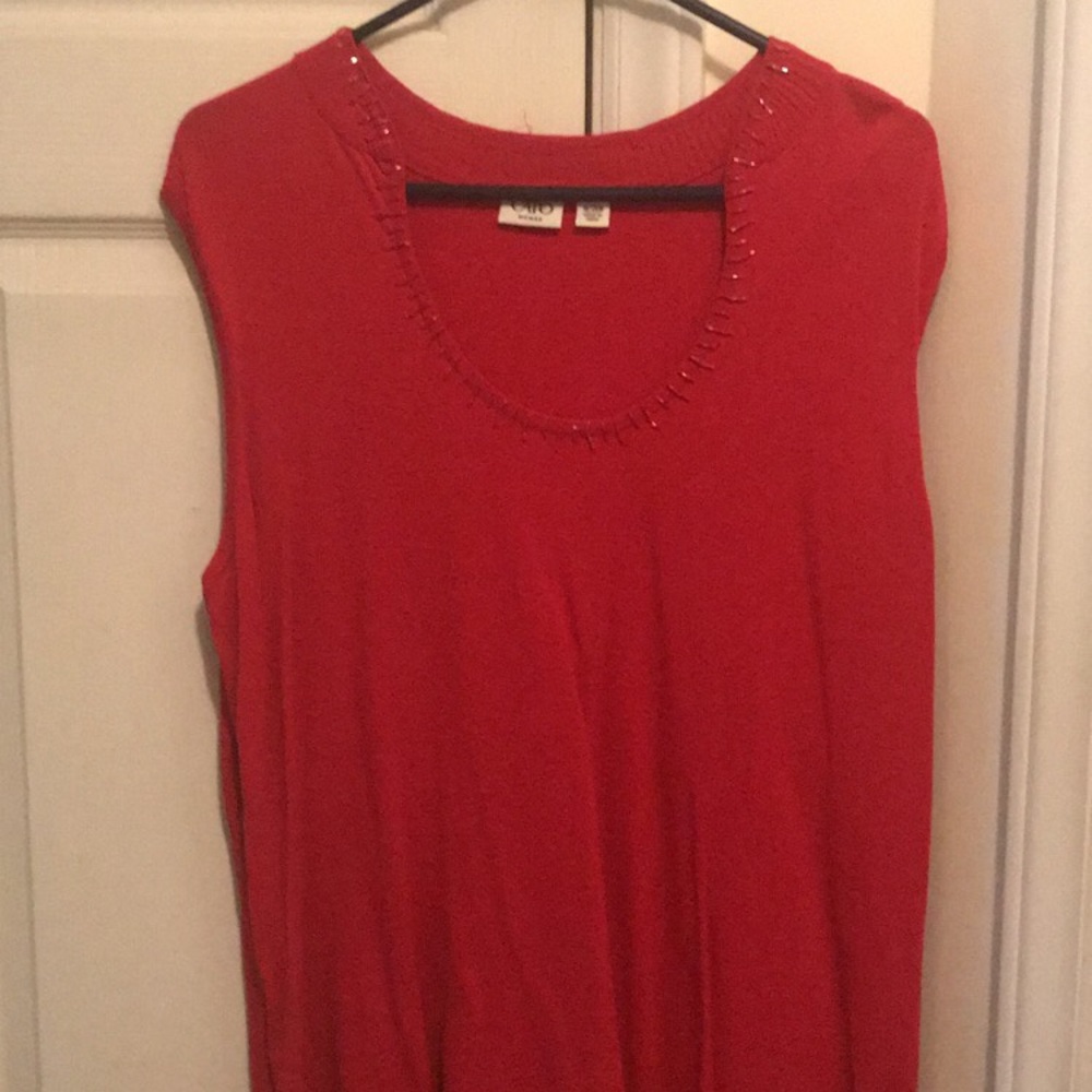 Cato red tank blouse sequins size 18/20w